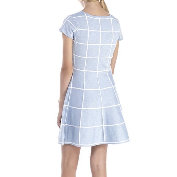 My Michelle Cap Sleeve Metallic Knit Flare Dress - Picture 8 of 8